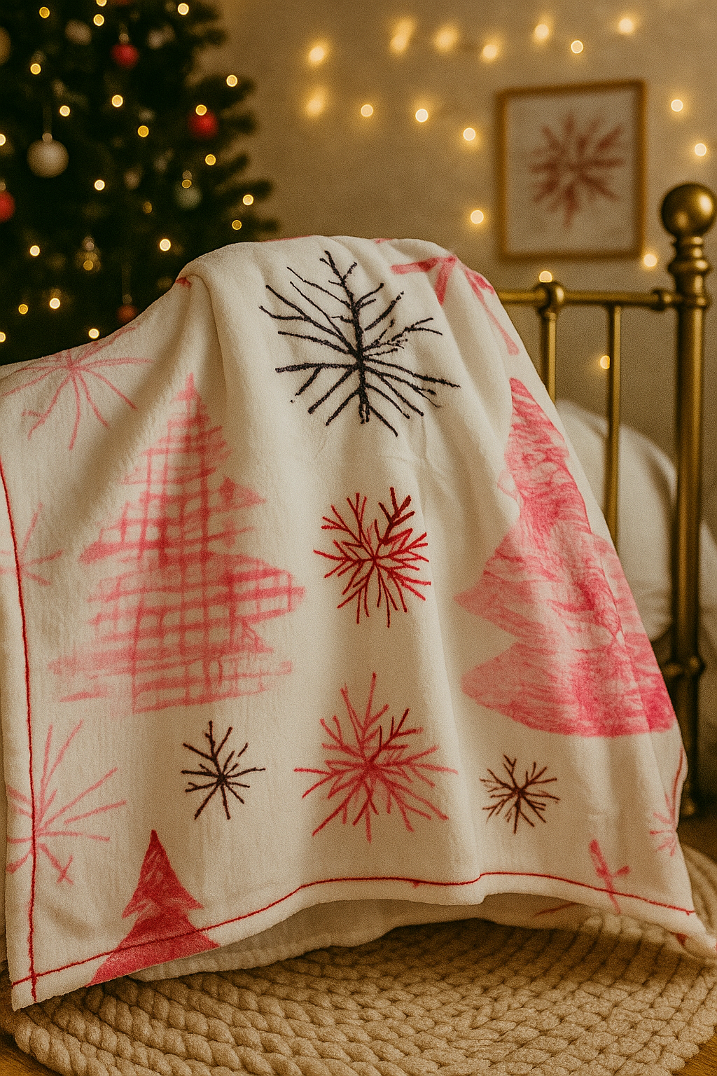 Pink Christmas Tree Extra Soft Blanket