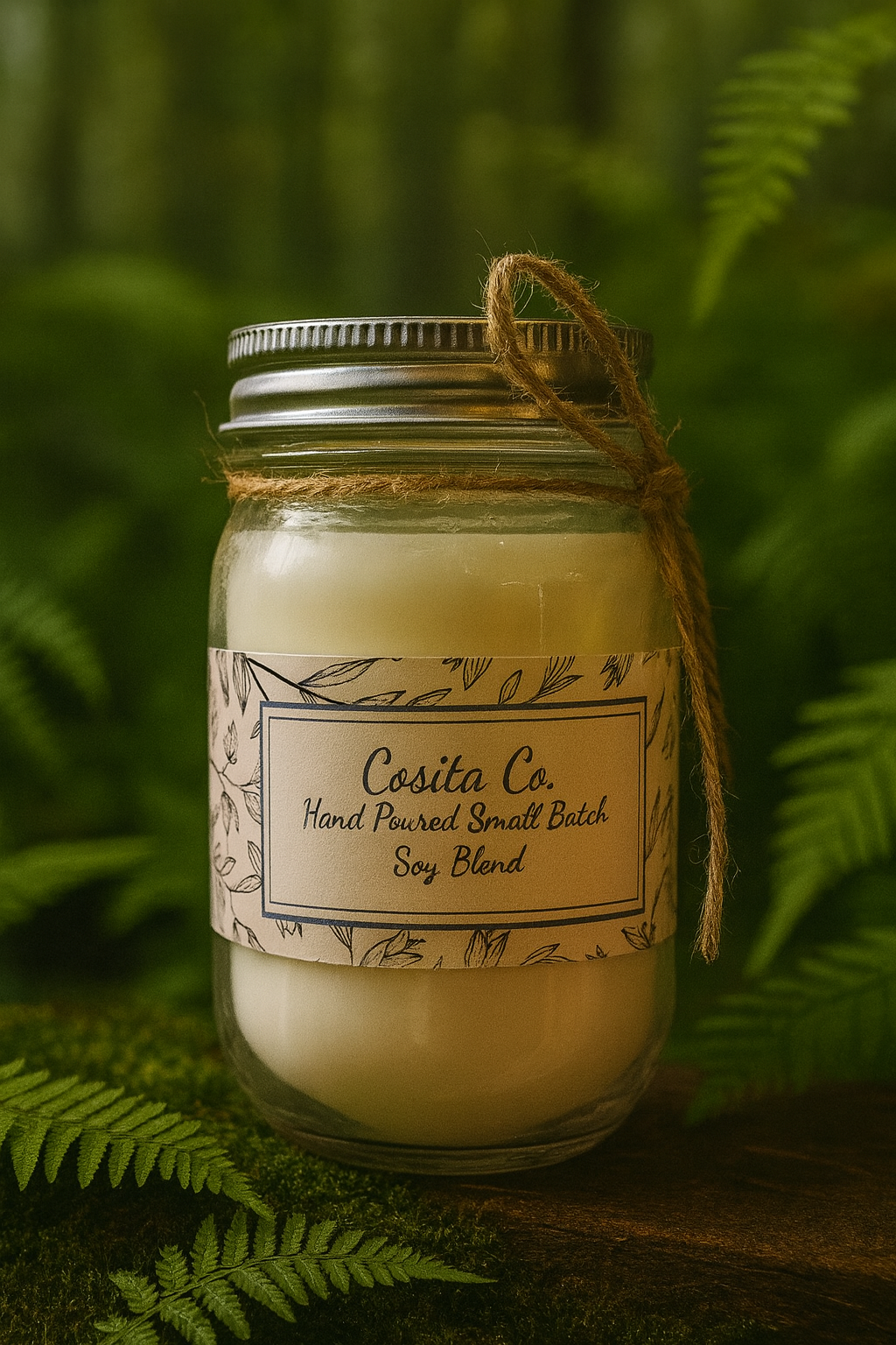 Fog & Fern | Cosita Co. | Handmade Small Batch Soy Blend Candle | Earthy, Fresh, Masculine Scent | Gift for Him