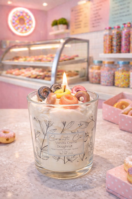 Vanilla Creme Doughnut candle 10z