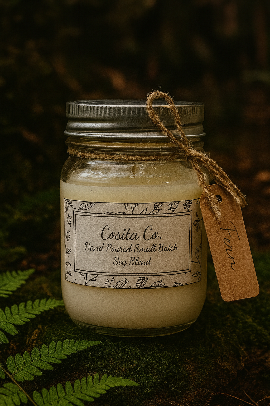 Fog & Fern | Cosita Co. | Handmade Small Batch Soy Blend Candle | Earthy, Fresh, Masculine Scent | Gift for Him