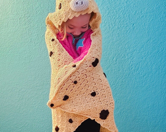 Handmade giraffe baby wrap blanket