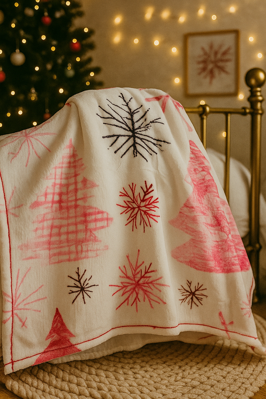 Pink Christmas Tree Extra Soft Blanket